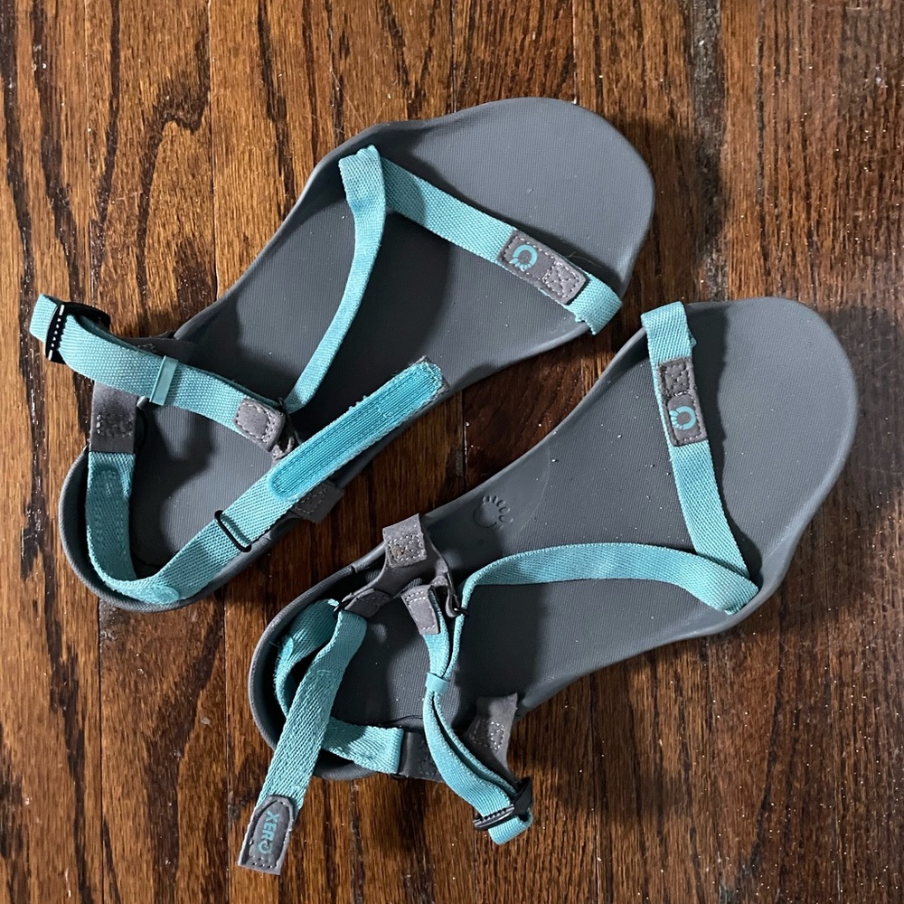 Teal and Gray Xero Shoes Z-Trek Barefoot Sandals